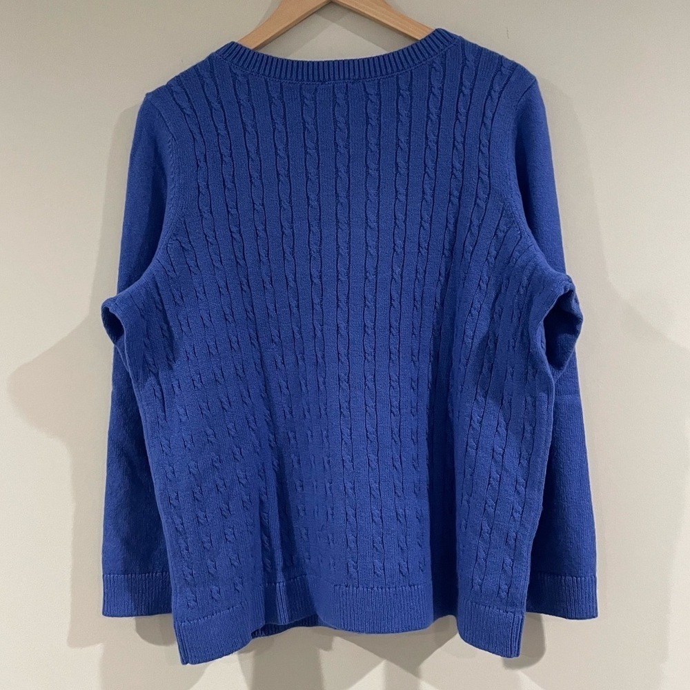 Talbots Super-Soft Cable Knit Sweater – Royal Blue Plus Size 2X Petite NWT, Cozy - Picture 15 of 15